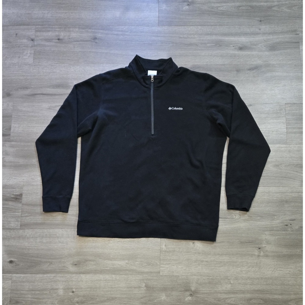 Columbia Mens Hart Mountain Black Fleece Quarter Zip Pullover Sweatshirt XL